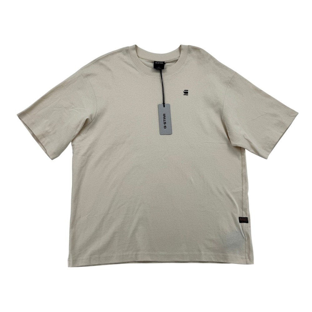 G-Star Raw Boxy R T Mens Size M Cream New Organic Cotton Heavyweight Tee D30395